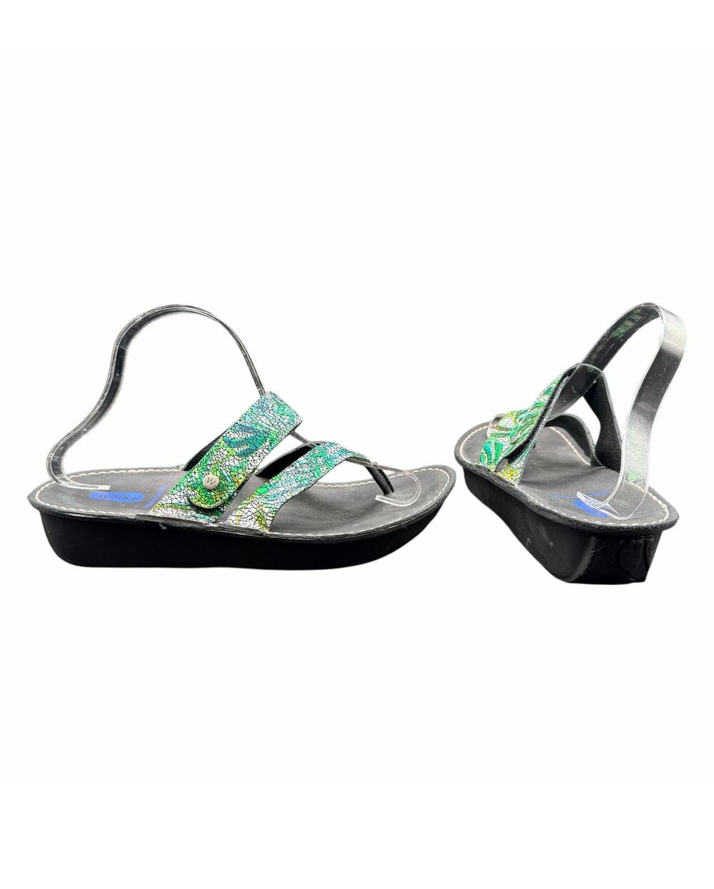 Wolky Tahiti Sandals EU 40 US 8.5-9 Green Suede Comfort Flip Flop